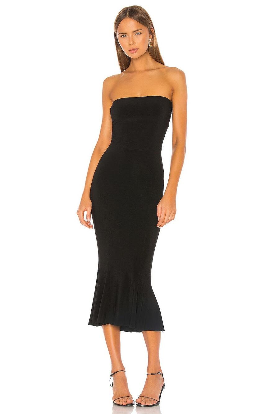 Norma Kamali Strapless Fishtail Midi Dress - S